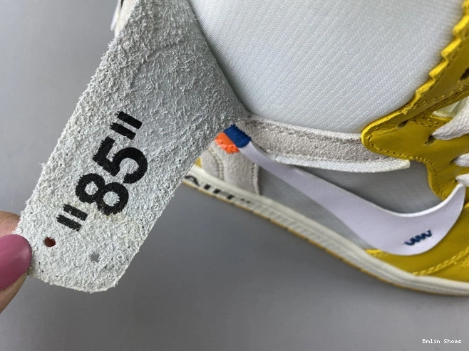 Bmlin AQ0818-149 Off-White x 1 Air Yellow-Cone White Dark NRG Jordan Powder 0725
